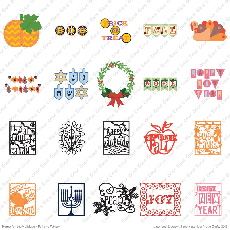 Home for the Holidays Fall & Winter Cricut Cartridge