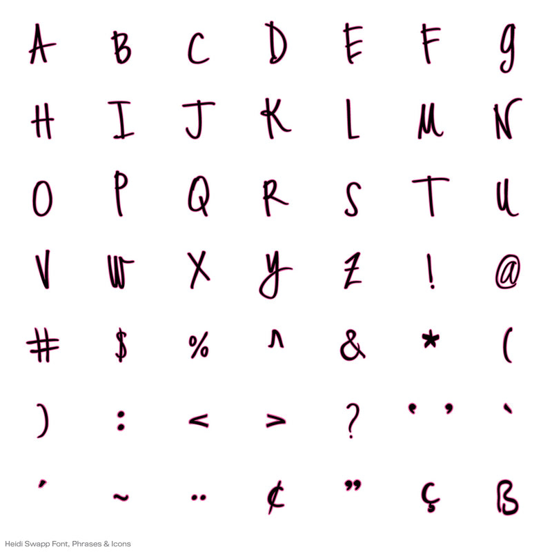 Heidi Swapp Font, Phrases & Icons Cricut Cartridge