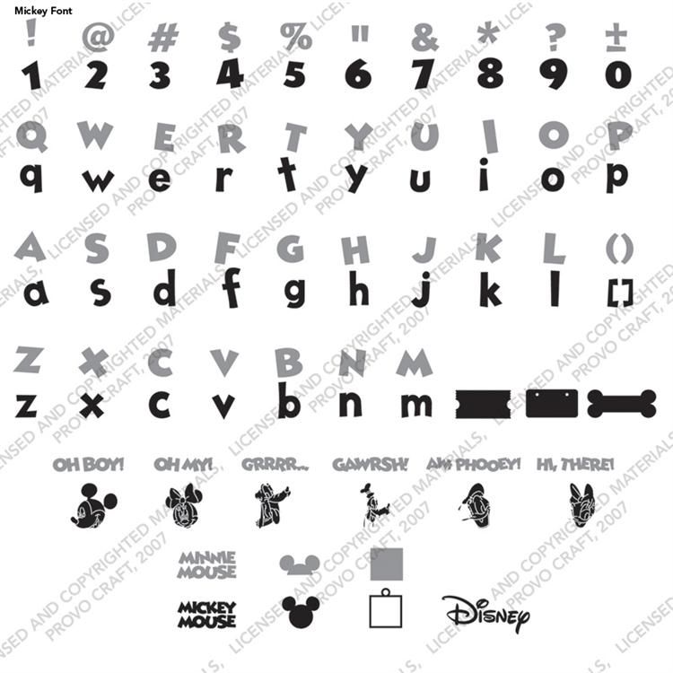 Disney Mickey Font Cricut Cartridge